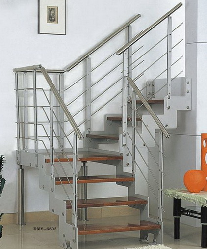 Steel composite with wood  stair